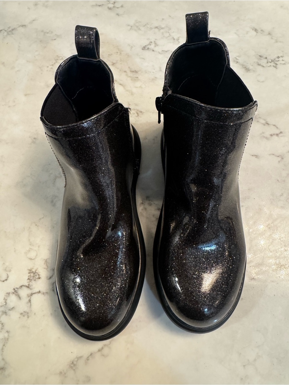 DV by Dolce Vita Black Glitter Chelsea Ankle Boots